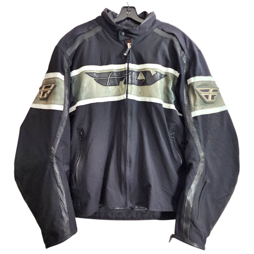 FLY RACING Jacket FLUX AIR MESH Mens XXL Black Motorcycle Biker with Liner